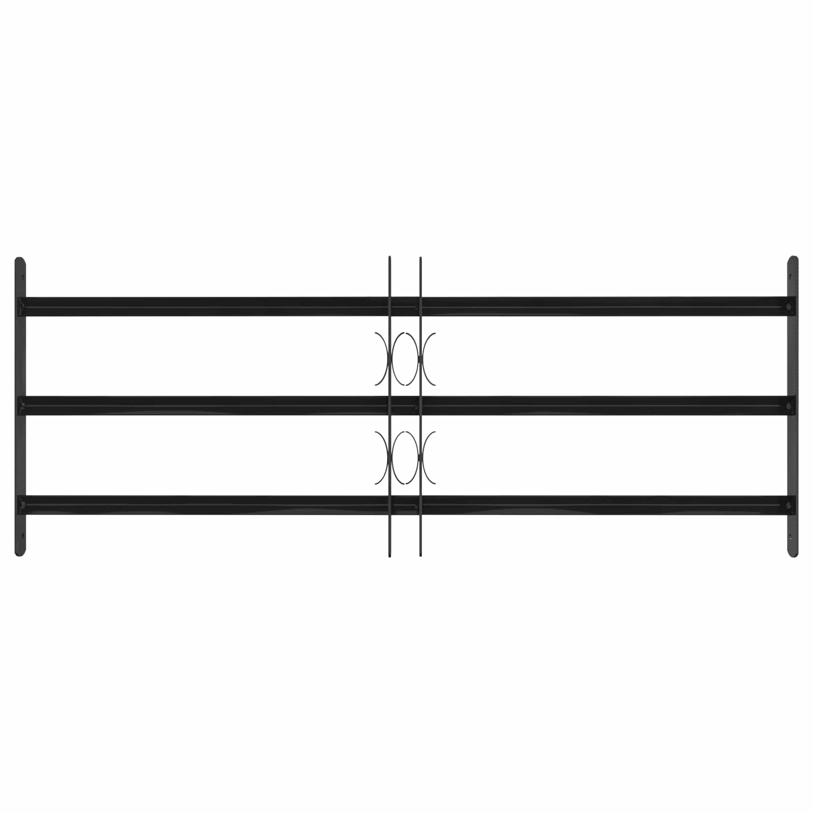 Window Grille Black 116 x 45 cm Powder-Coated Steel