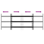 Window Grille Black 116 x 45 cm Powder-Coated Steel