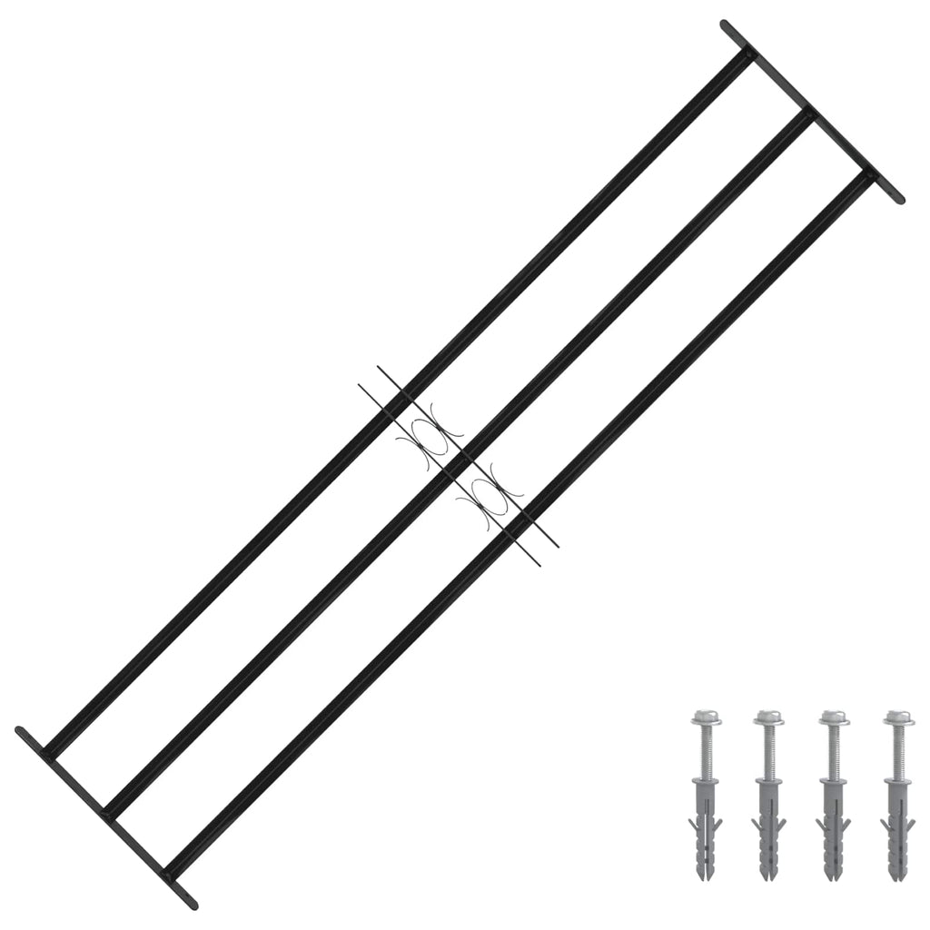Window Grille Black 174 x 45 cm Powder-Coated Steel