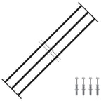 Window Grille Black 174 x 45 cm Powder-Coated Steel