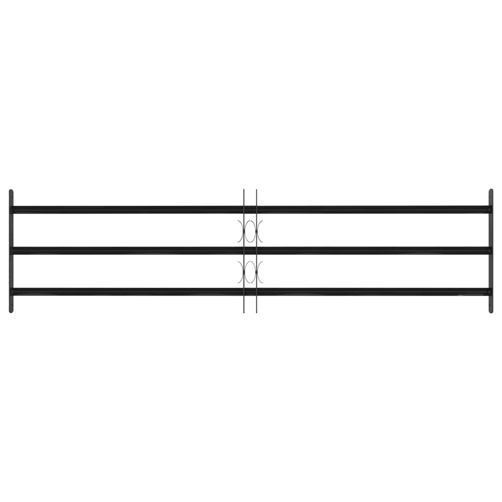 Window Grille Black 174 x 45 cm Powder-Coated Steel
