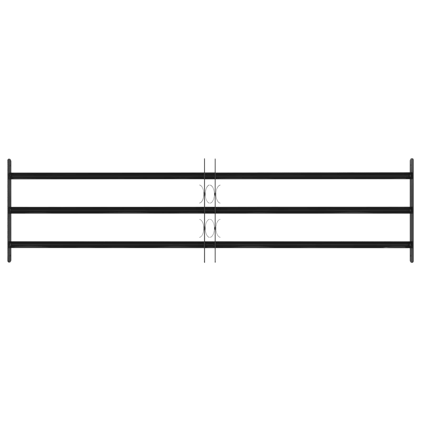 Window Grille Black 174 x 45 cm Powder-Coated Steel