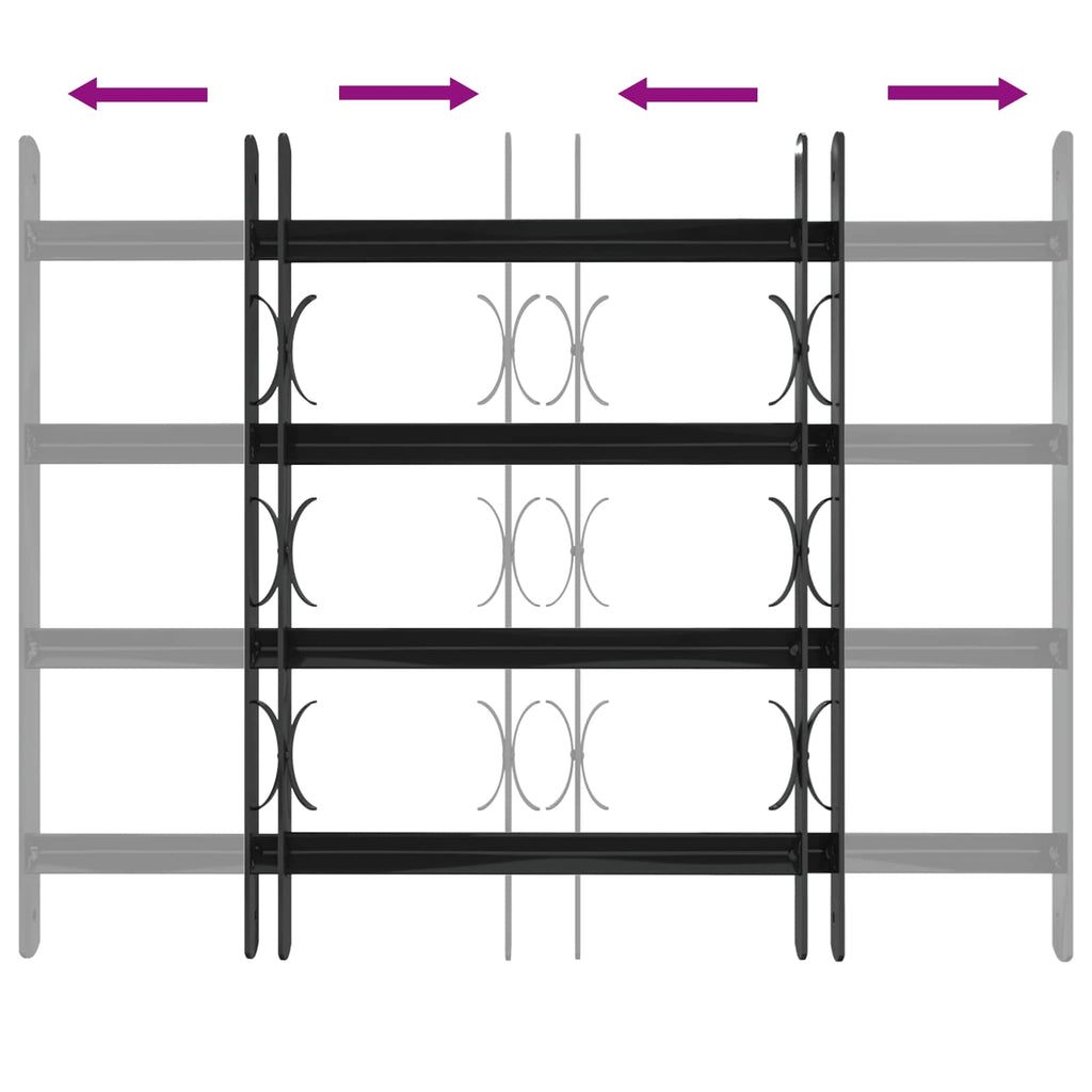 Window Grille Black 75.5 x 60 cm Powder-Coated Steel