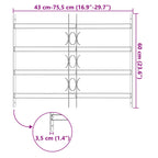 Window Grille Black 75.5 x 60 cm Powder-Coated Steel