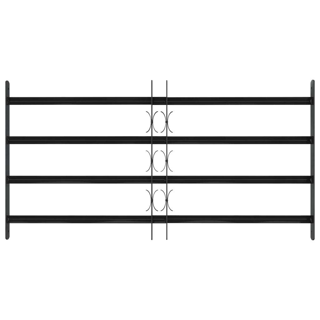 Window Grille Black 115 x 60 cm Powder-Coated Steel