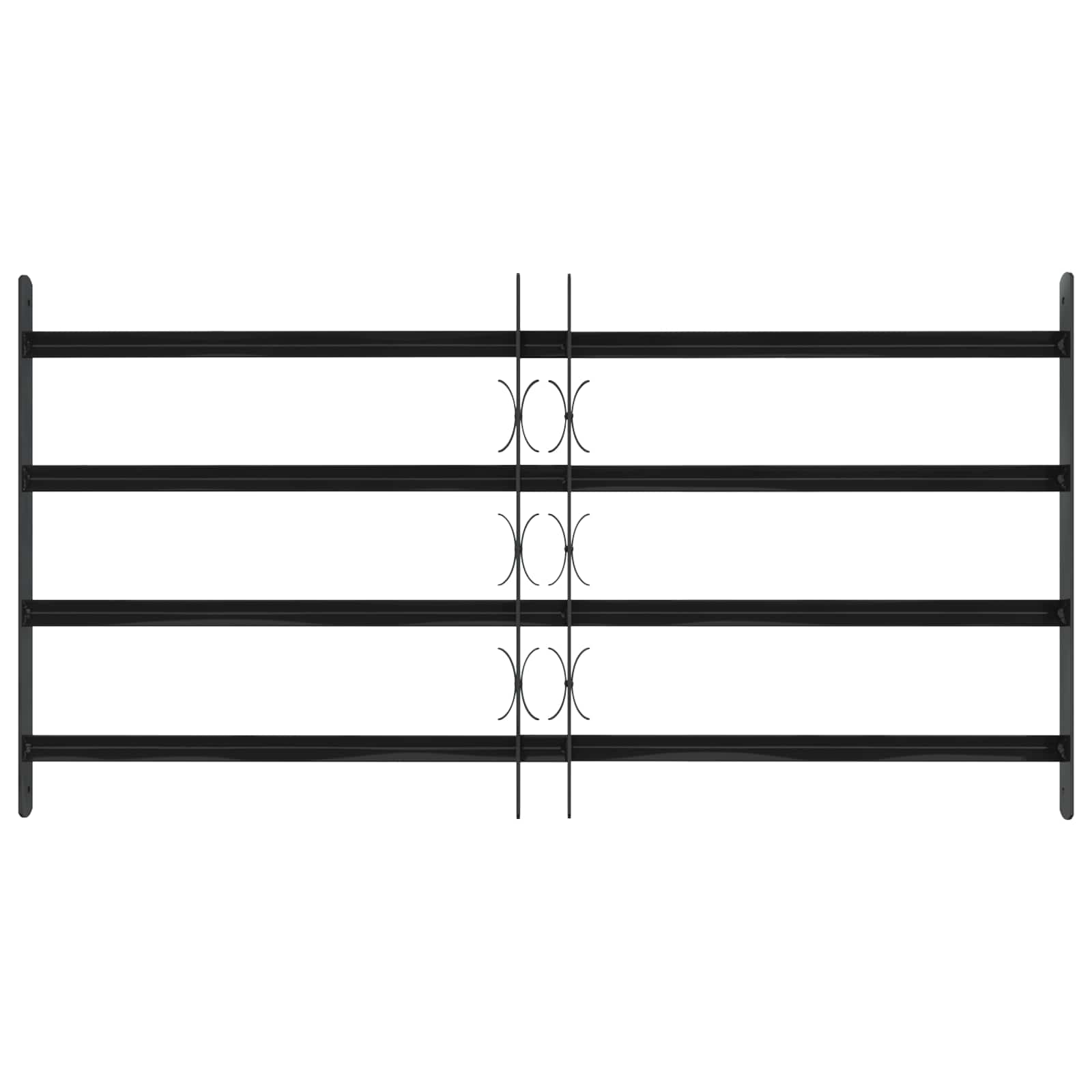Window Grille Black 115 x 60 cm Powder-Coated Steel