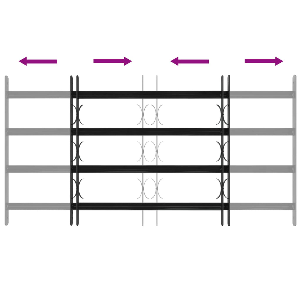 Window Grille Black 115 x 60 cm Powder-Coated Steel