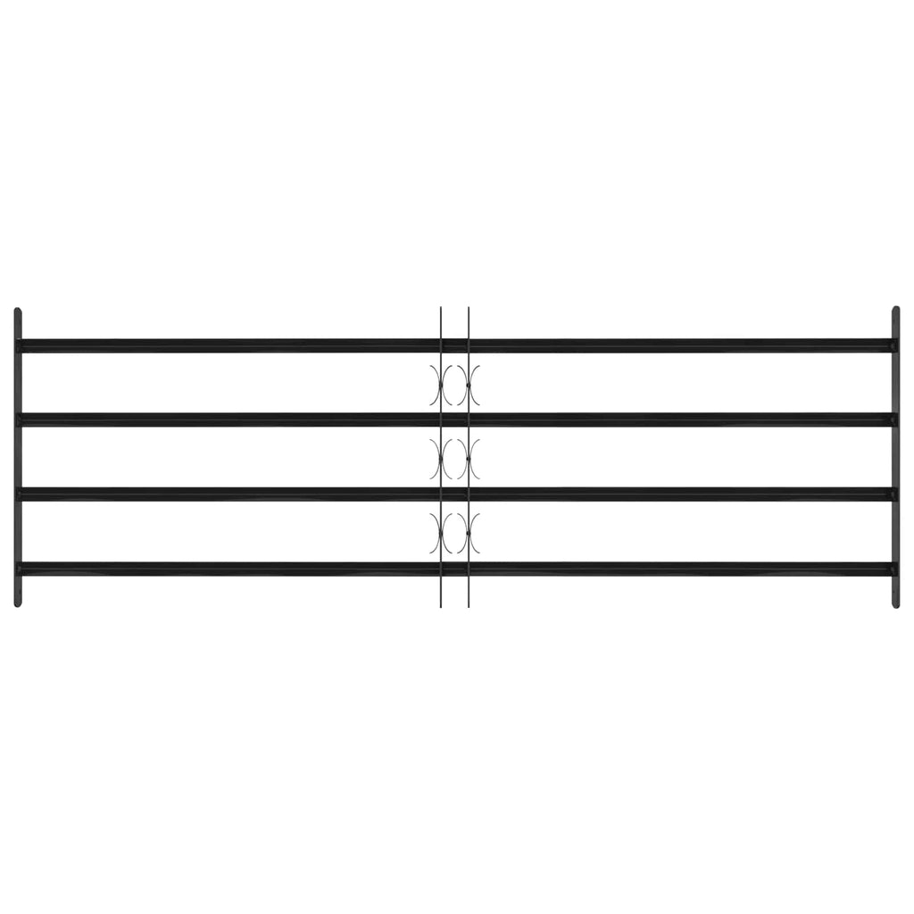 Window Grille Black 175 x 60 cm Powder-Coated Steel