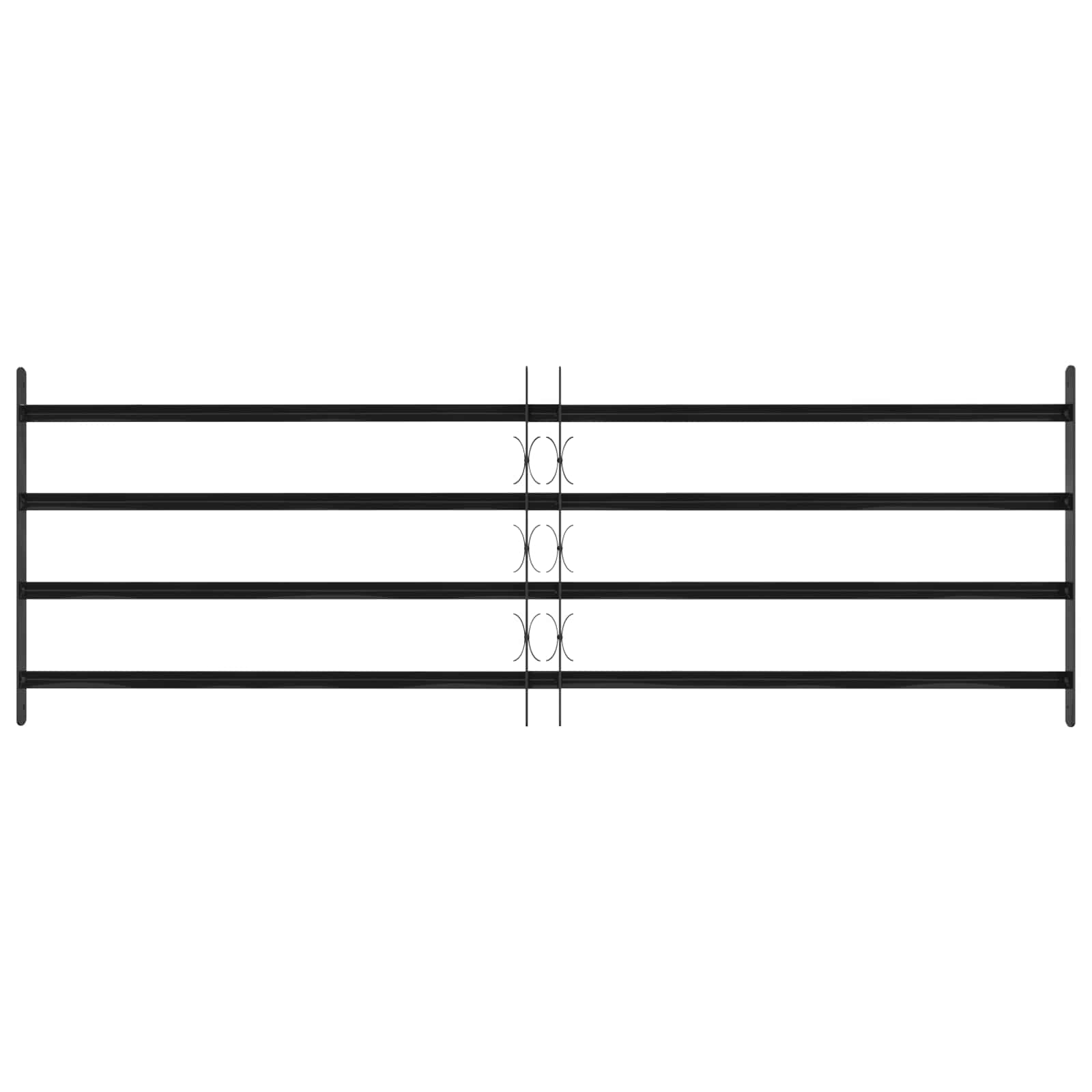 Window Grille Black 175 x 60 cm Powder-Coated Steel