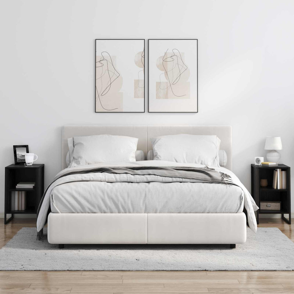 Bedside Table 2 pcs Black Oak 39.5 x 30 x 50 cm Engineered Wood