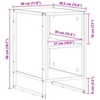 Bedside Table Smoke Oak 39.5 x 30 x 50 cm Engineered Wood