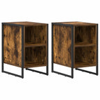 Bedside Table 2 pcs Smoke Oak 39.5 x 30 x 50 cm Engineered Wood