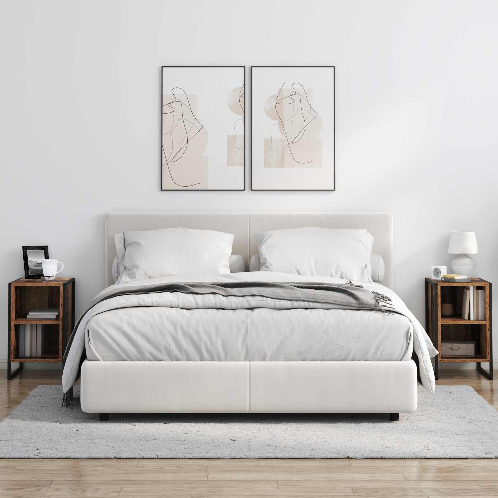 Bedside Table 2 pcs Old Wood 39.5 x 30 x 50 cm Engineered Wood