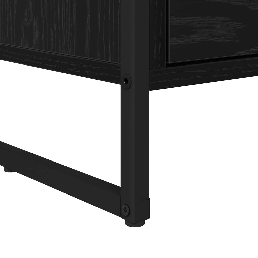Bedside Table Black Oak 39.5 x 30 x 50 cm Engineered Wood