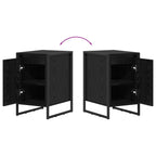 Bedside Table Black Oak 39.5 x 30 x 50 cm Engineered Wood