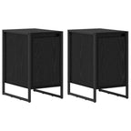 Bedside Table 2 pcs Black Oak 39.5 x 30 x 50 cm Engineered Wood