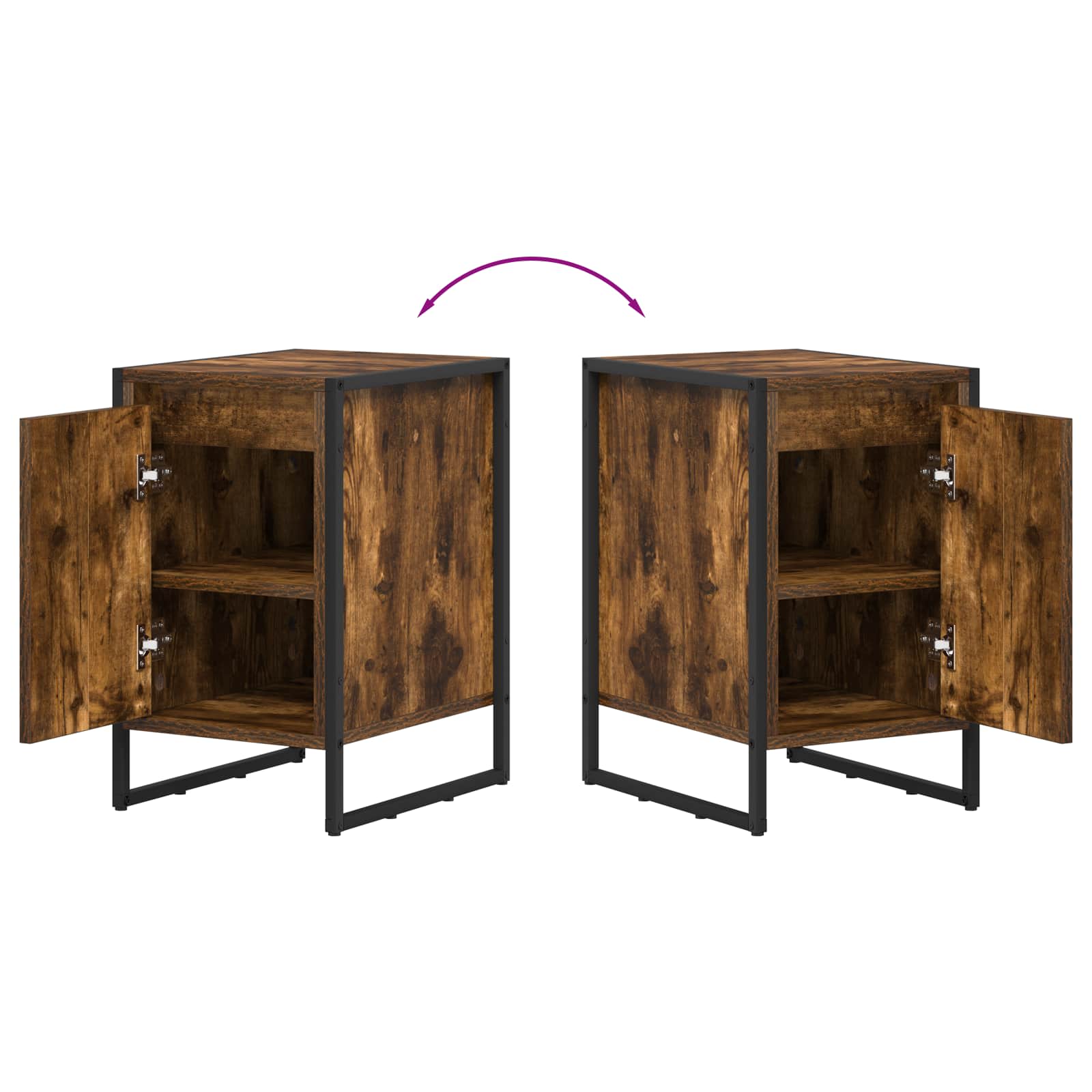 Bedside Table Smoke Oak 39.5 x 30 x 50 cm Engineered Wood