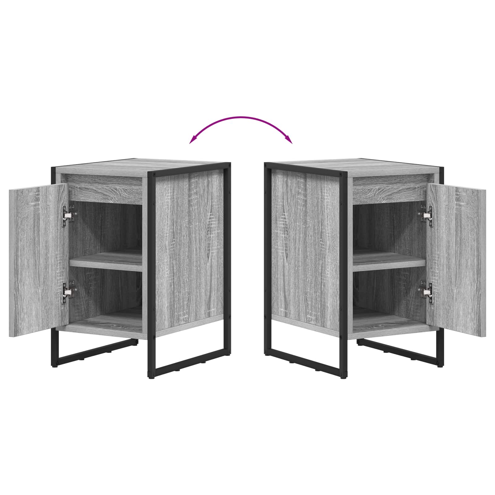 Bedside Table Grey Sonoma 39.5 x 30 x 50 cm Engineered Wood