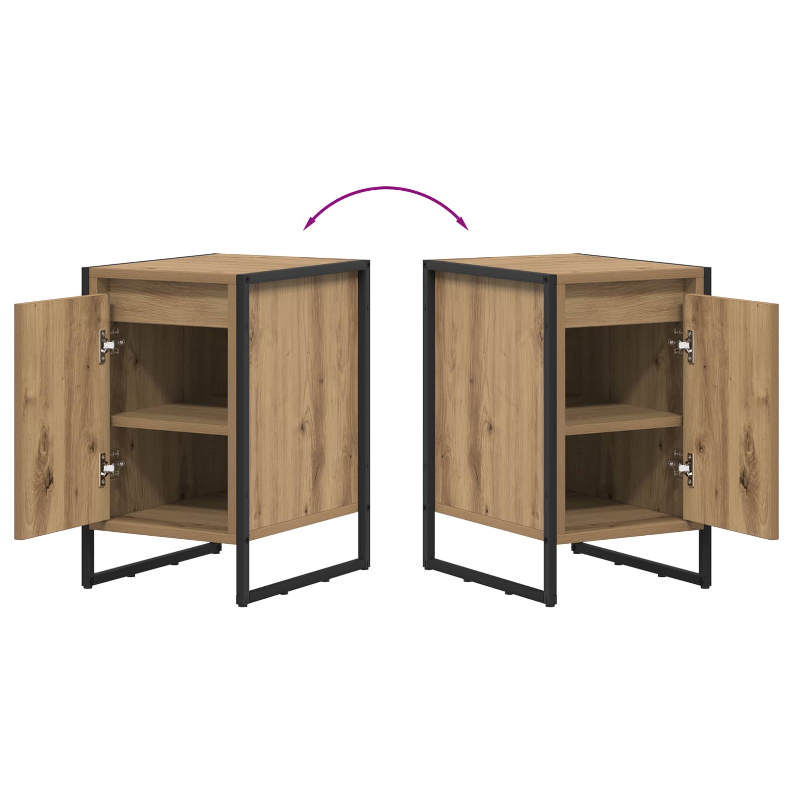 Bedside Table Artisian Oak 39.5 x 30 x 50 cm Engineered Wood