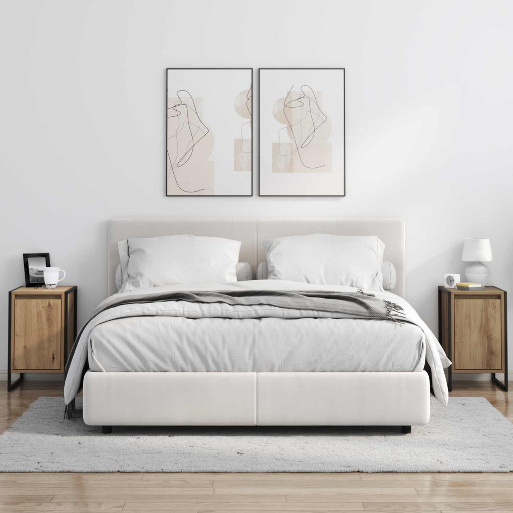 Bedside Table 2 pcs Artisian Oak 39.5 x 30 x 50 cm