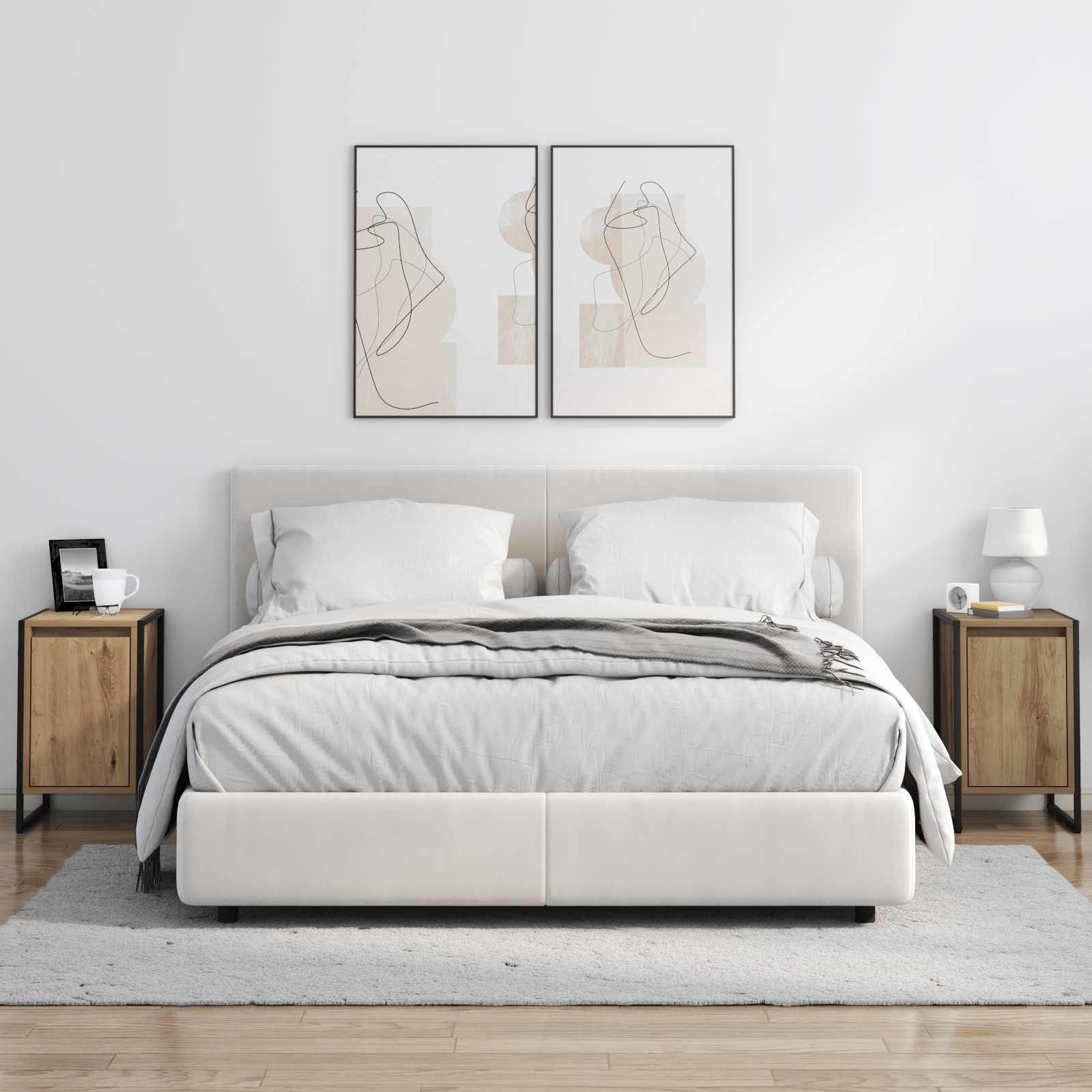 Bedside Table 2 pcs Artisian Oak 39.5 x 30 x 50 cm