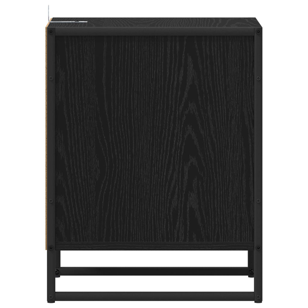Bedside Table Black Oak 39.5 x 30 x 50 cm Engineered Wood