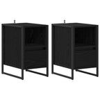 Bedside Table 2 pcs Black Oak 39.5 x 30 x 50 cm Engineered Wood