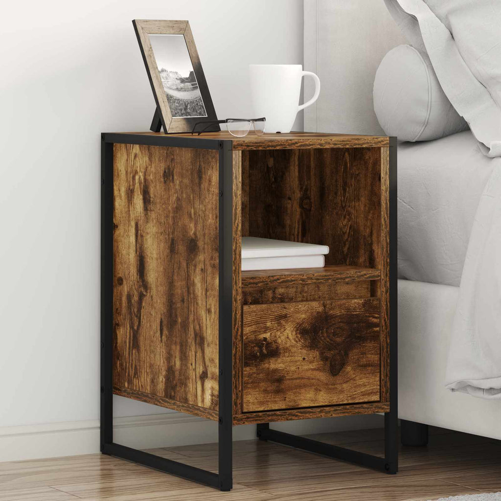 Bedside Table 2 pcs Smoke Oak 39.5 x 30 x 50 cm Engineered Wood