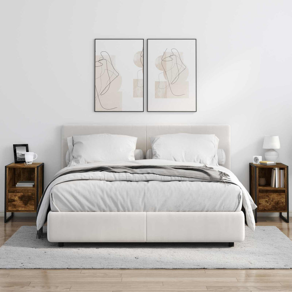 Bedside Table 2 pcs Smoke Oak 39.5 x 30 x 50 cm Engineered Wood