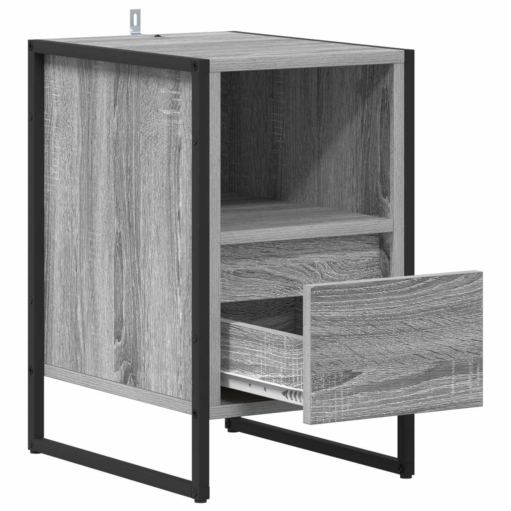 Bedside Table Grey Sonoma 39.5 x 30 x 50 cm Engineered Wood
