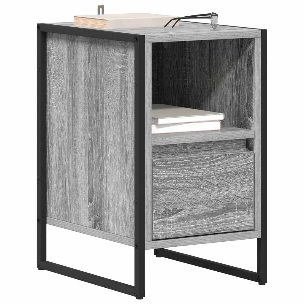 Bedside Table Grey Sonoma 39.5 x 30 x 50 cm Engineered Wood