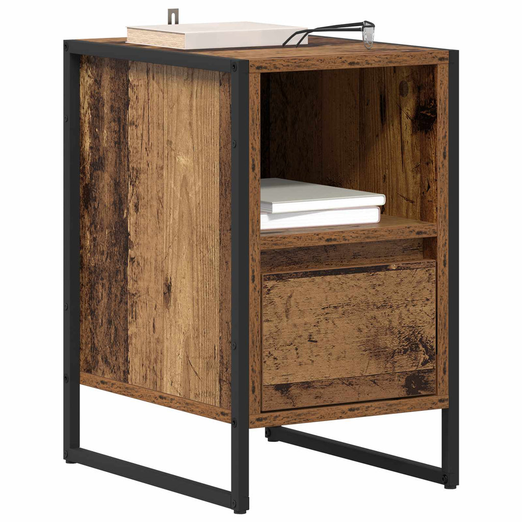 Bedside Table Old Wood 39.5 x 30 x 50 cm Engineered Wood