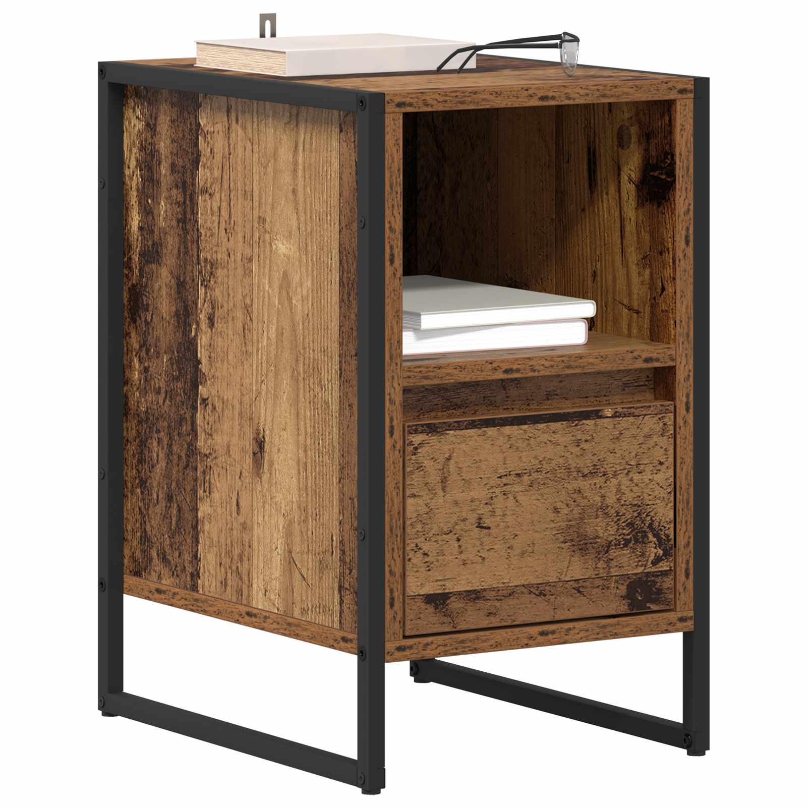 Bedside Table Old Wood 39.5 x 30 x 50 cm Engineered Wood