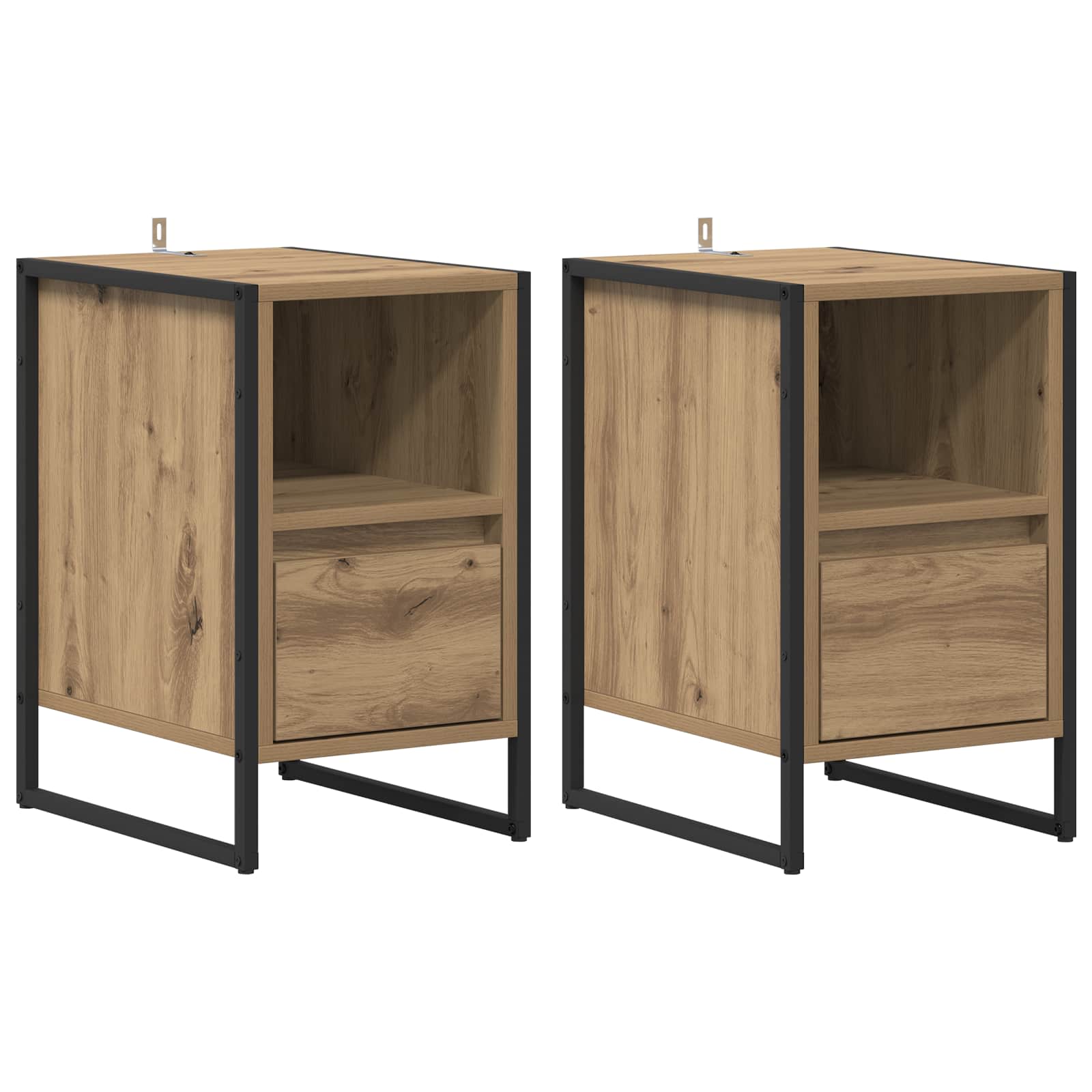 Bedside Table with Drawer 2 pcs Artisian Oak 39.5 x 30 x 50 cm