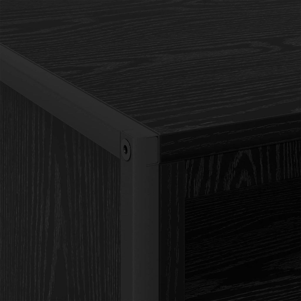 Bedside Table 2 pcs Black Oak 50 x 39.5 x 50 cm Engineered Wood