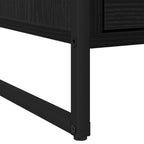 Bedside Table 2 pcs Black Oak 50 x 39.5 x 50 cm Engineered Wood