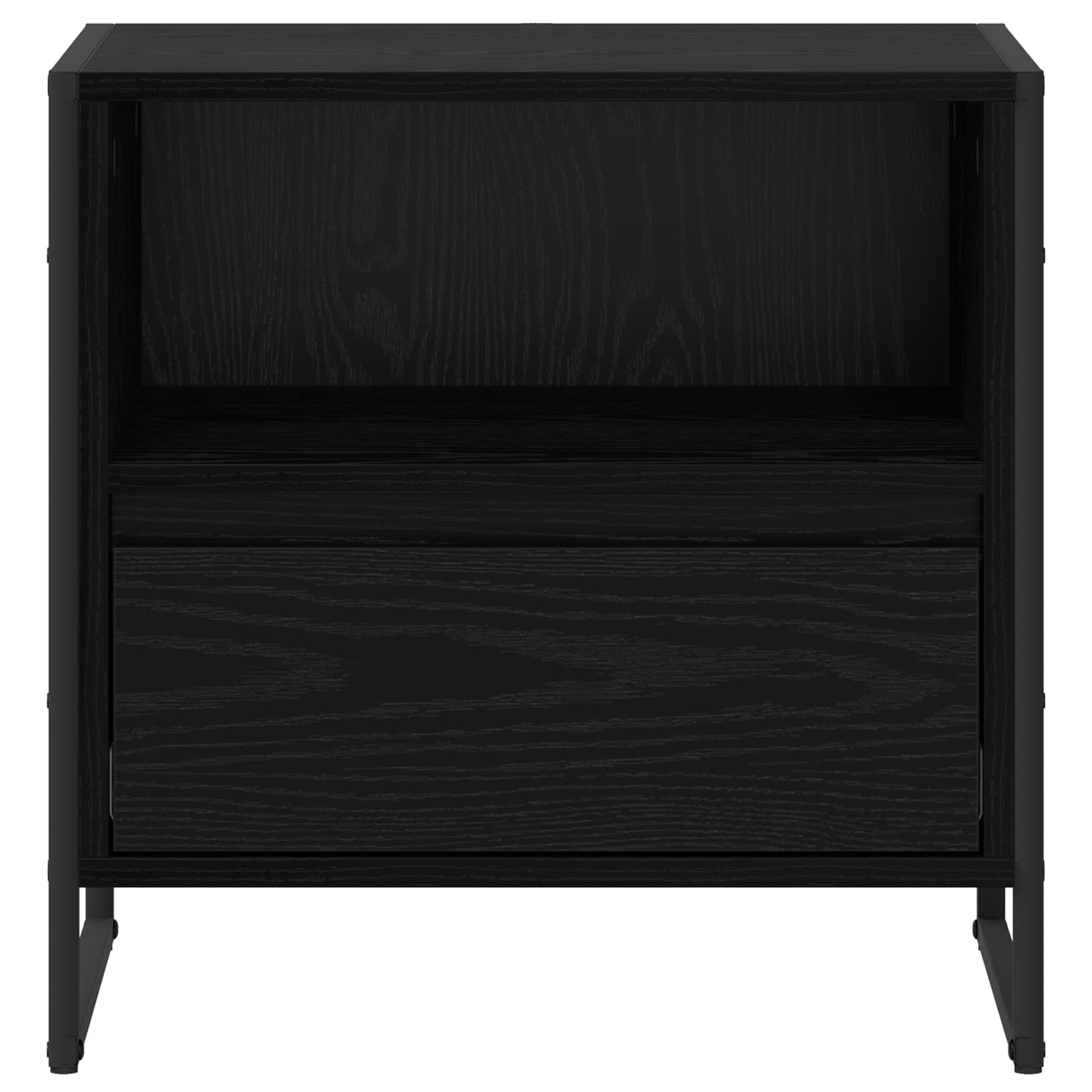 Bedside Table 2 pcs Black Oak 50 x 39.5 x 50 cm Engineered Wood