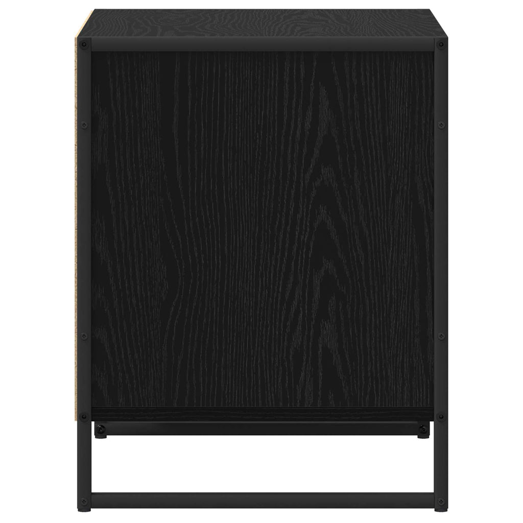 Bedside Table 2 pcs Black Oak 50 x 39.5 x 50 cm Engineered Wood