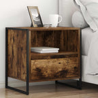 Bedside Table 2 pcs Smoke Oak 50 x 39.5 x 50 cm Engineered Wood