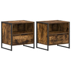 Bedside Table 2 pcs Smoke Oak 50 x 39.5 x 50 cm Engineered Wood