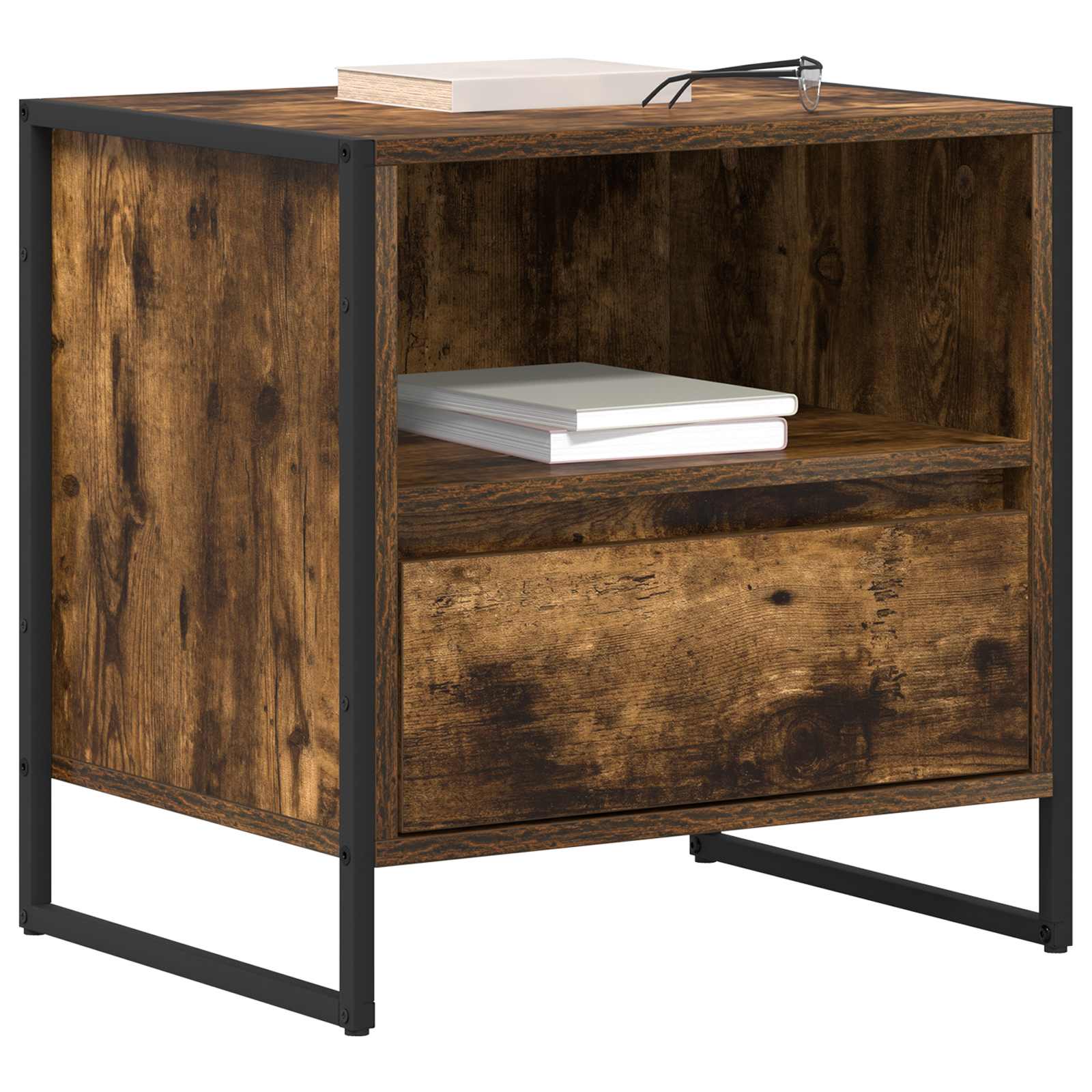 Bedside Table 2 pcs Smoke Oak 50 x 39.5 x 50 cm Engineered Wood