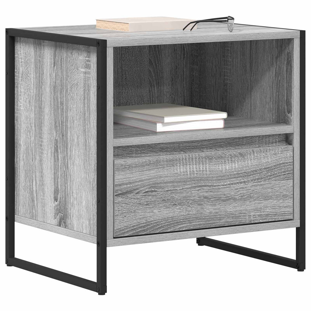 Bedside Table with Drawer 2 pcs Grey Sonoma 50 x 39.5 x 50 cm