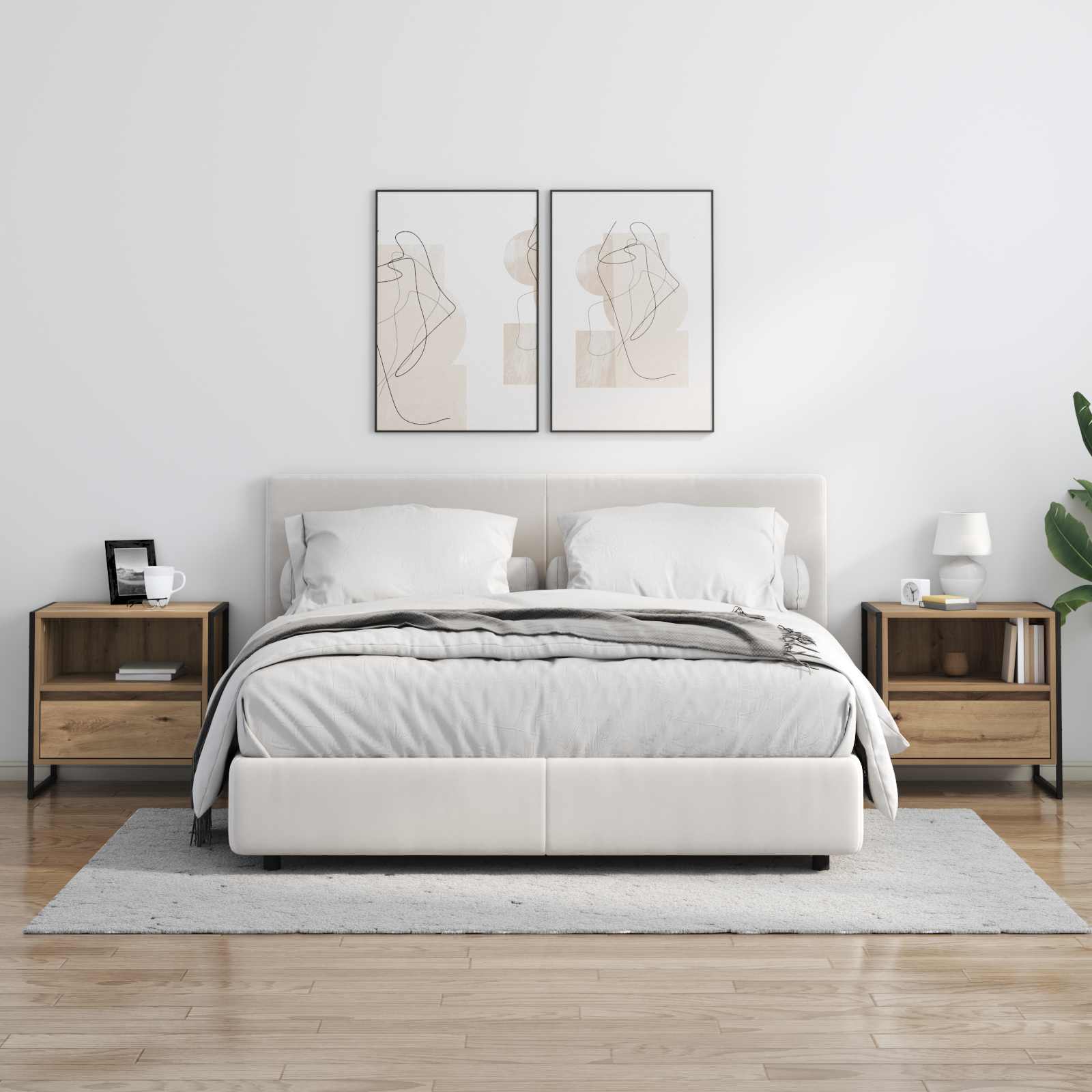 Bedside Table Artisian Oak 50 x 39.5 x 50 cm Engineered Wood