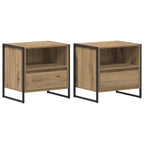 Bedside Table with Drawer 2 pcs Artisian Oak 50 x 39.5 x 50 cm