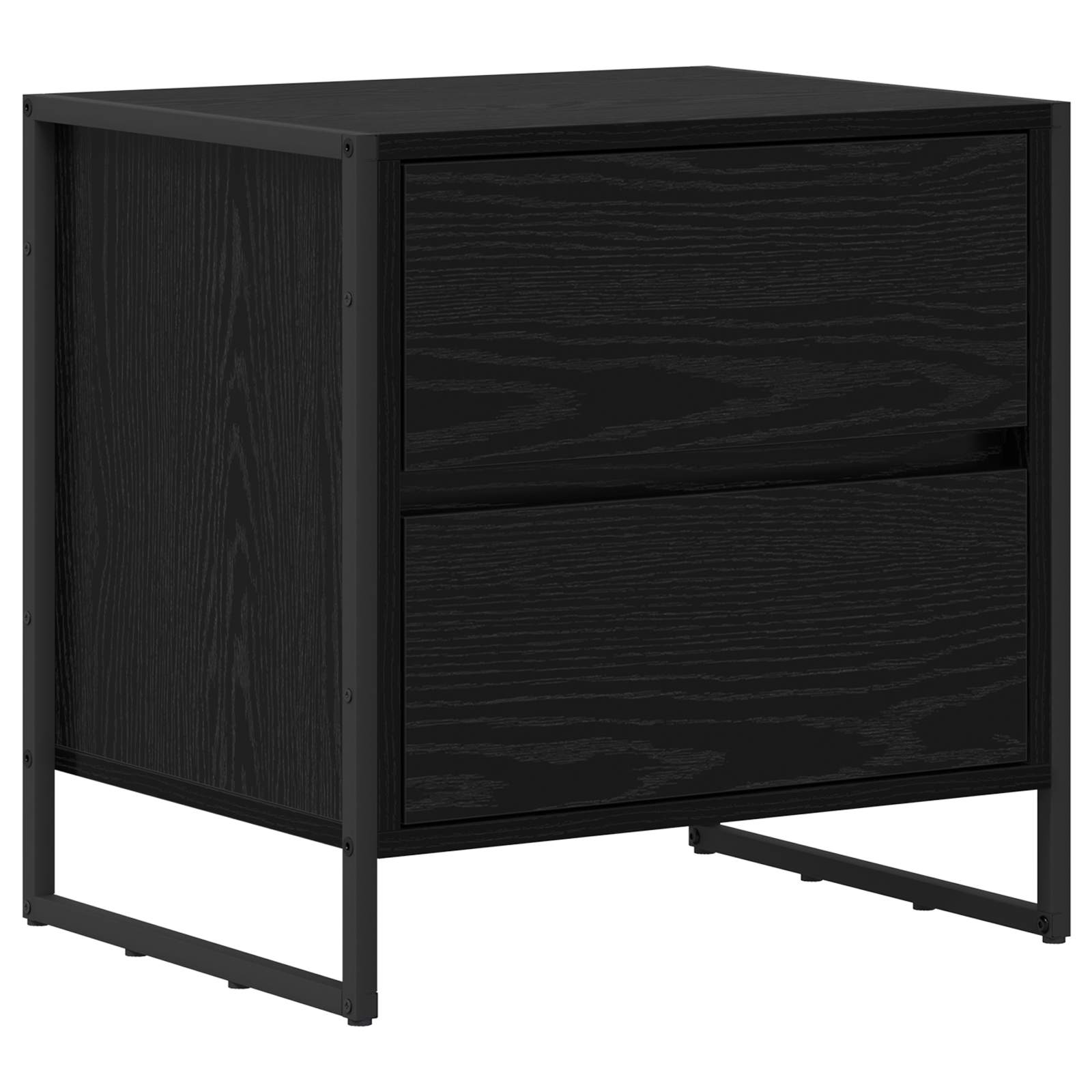 Bedside Table Black Oak 50 x 39.5 x 50 cm Engineered Wood