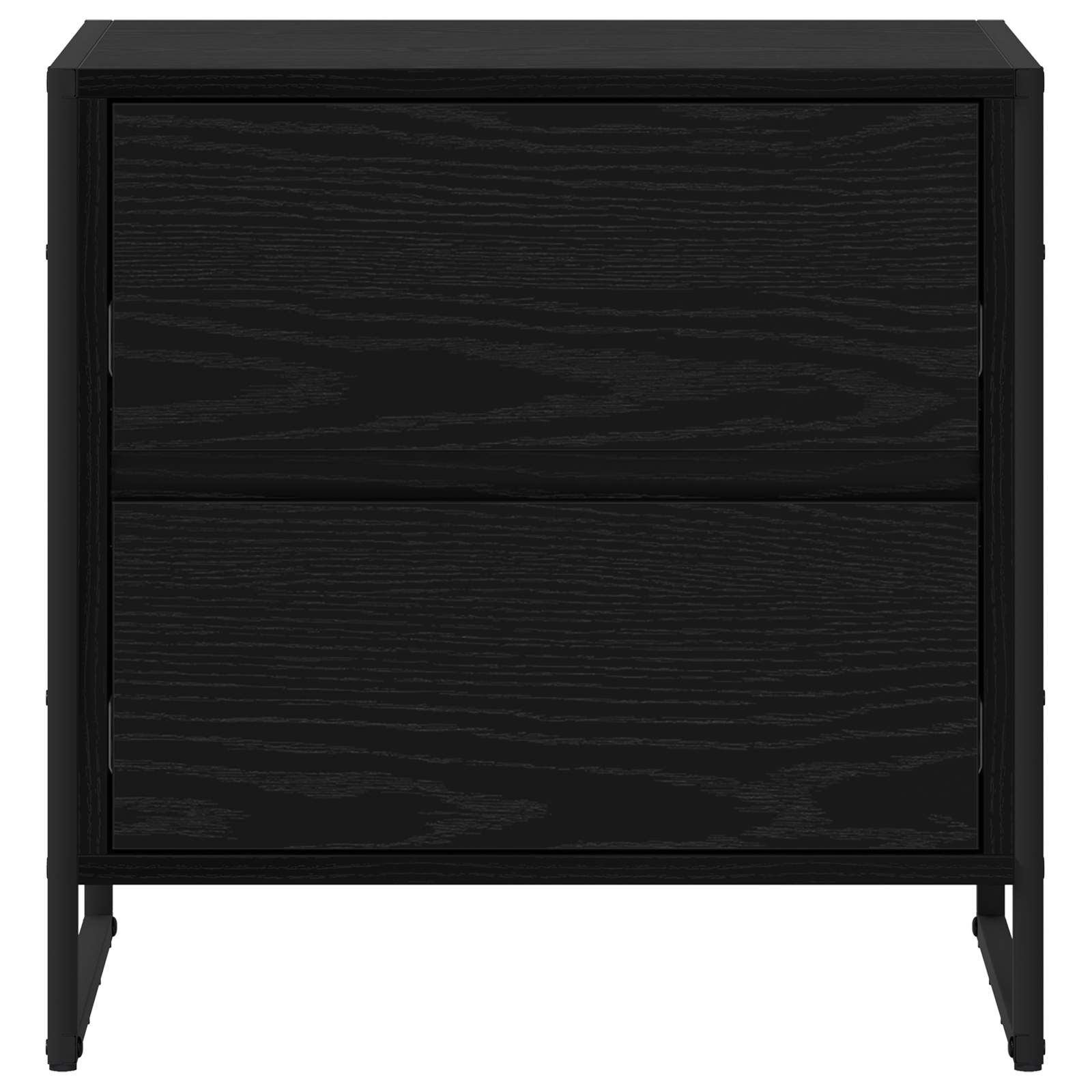 Bedside Table Black Oak 50 x 39.5 x 50 cm Engineered Wood