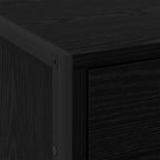 Bedside Table 2 pcs Black Oak 50 x 39.5 x 50 cm Engineered Wood