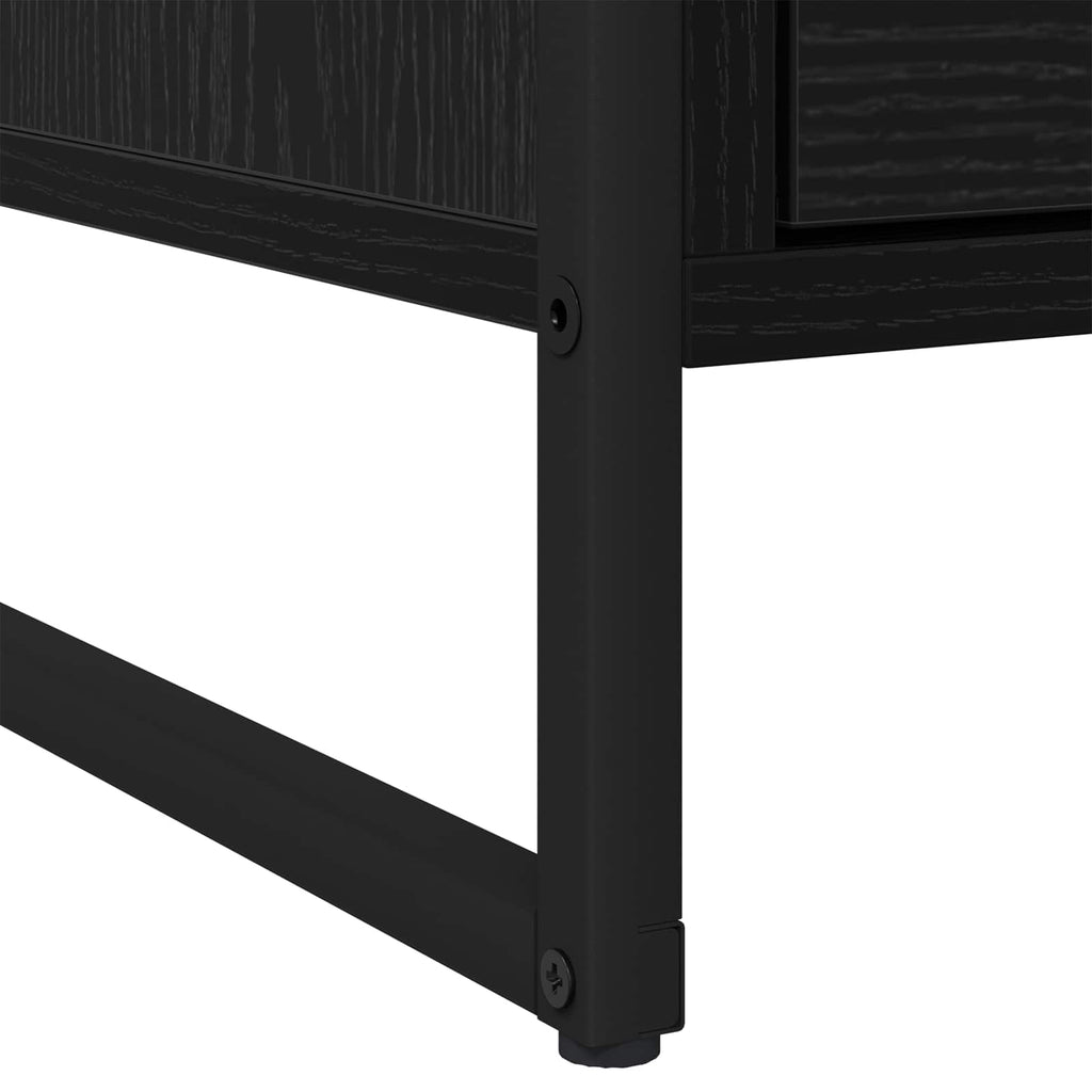 Bedside Table 2 pcs Black Oak 50 x 39.5 x 50 cm Engineered Wood