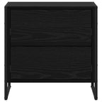 Bedside Table 2 pcs Black Oak 50 x 39.5 x 50 cm Engineered Wood