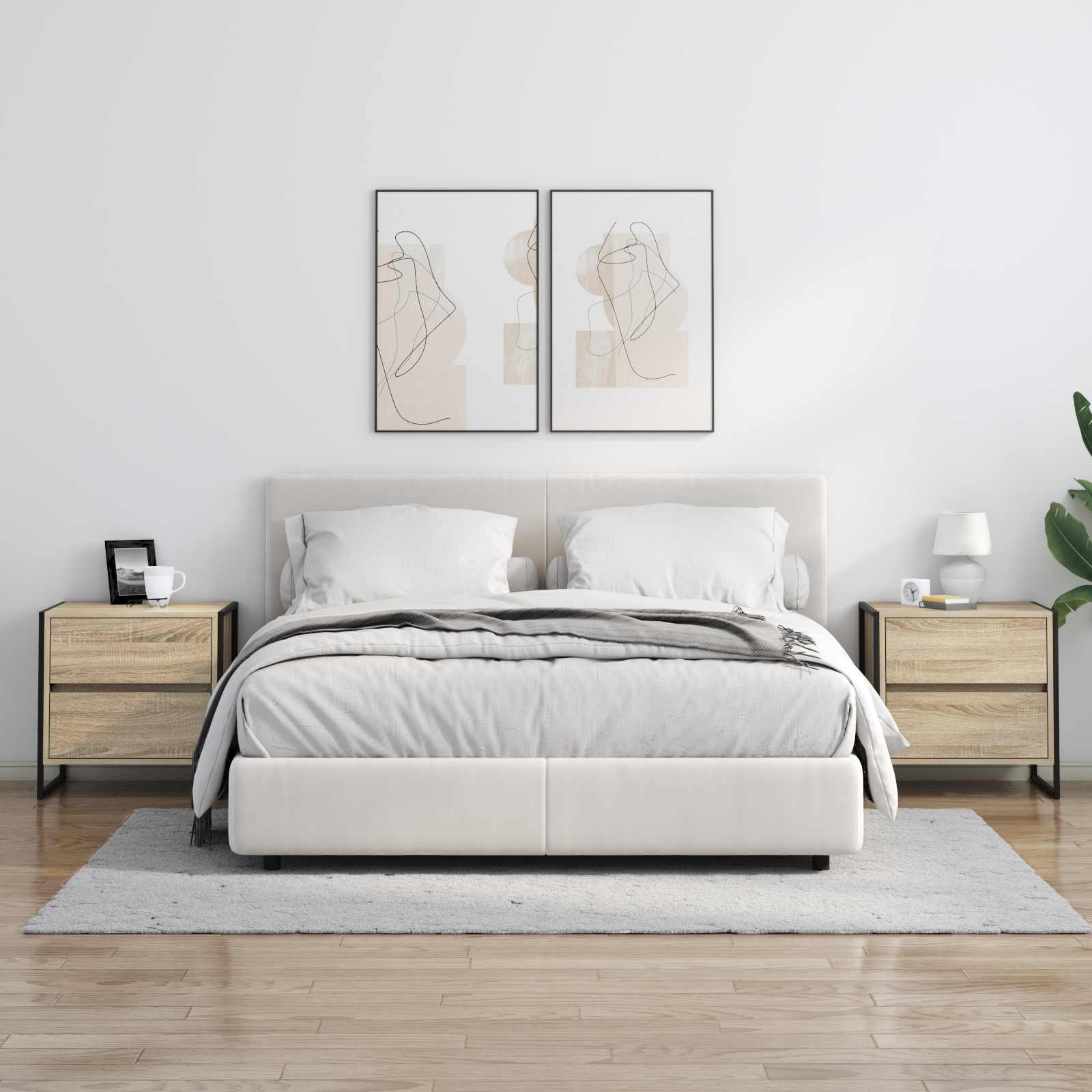 Bedside Table 2 pcs Sonoma 50 x 39.5 x 50 cm Engineered Wood